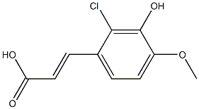 (E)-3-(2-chloro-3-hydroxy-4-methoxyphenyl)acrylic acid,,结构式