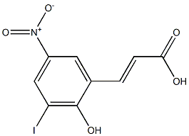 (E)-3-(2-hydroxy-3-iodo-5-nitrophenyl)acrylic acid 化学構造式