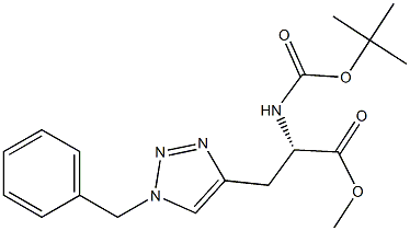 (S)-methyl 3-(1-benzyl-1H-1,2,3-triazol-4-yl)-2-(tert-butoxycarbonylamino)propanoate Struktur