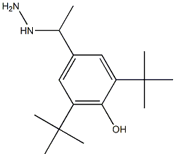 1-(1-(3,5-di-tert-butyl-4-hydroxyphenyl)ethyl)hydrazine Struktur