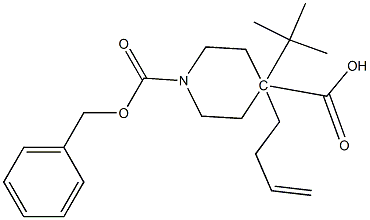 1-benzyl 4-tert-butyl 4-(but-3-enyl)piperidine-1,4-dicarboxylate 结构式