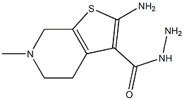 2-amino-4,5,6,7-tetrahydro-6-methylthieno[2,3-c]pyridine-3-carbohydrazide,,结构式