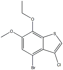 4-bromo-3-chloro-7-ethoxy-6-methoxybenzo[b]thiophene 化学構造式
