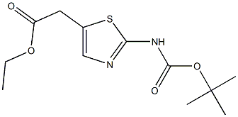 ethyl 2-(2-(tert-butoxycarbonylamino)thiazol-5-yl)acetate Struktur