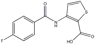 3-(4-fluorobenzamido)thiophene-2-carboxylic acid 化学構造式