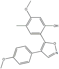 5-methoxy-2-(4-(4-methoxyphenyl)isoxazol-5-yl)-4-methylphenol 化学構造式