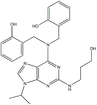 6-[N,N-Di(2-hydroxybenzyl)amino]-2-[(3-hydroxypropyl)amino]-9-isopropylpurne Structure