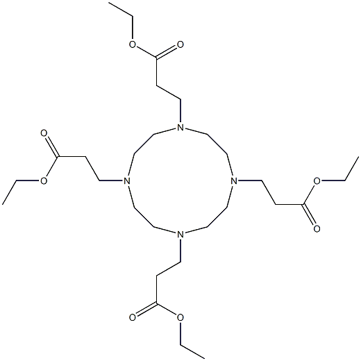 1,4,7,10-Tetrakis[2-(ethoxycarbonyl)ethyl]-1,4,7,10-tetraazacyclododecane 化学構造式