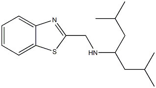 (1,3-benzothiazol-2-ylmethyl)(2,6-dimethylheptan-4-yl)amine,,结构式
