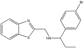 (1,3-benzothiazol-2-ylmethyl)[1-(4-bromophenyl)propyl]amine,,结构式