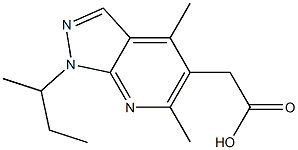 (1-sec-butyl-4,6-dimethyl-1H-pyrazolo[3,4-b]pyridin-5-yl)acetic acid,,结构式