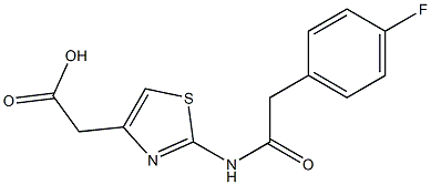 (2-{[(4-fluorophenyl)acetyl]amino}-1,3-thiazol-4-yl)acetic acid,,结构式