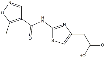 (2-{[(5-methylisoxazol-4-yl)carbonyl]amino}-1,3-thiazol-4-yl)acetic acid Structure