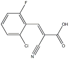 (2E)-3-(2-chloro-6-fluorophenyl)-2-cyanoacrylic acid 化学構造式