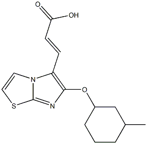 (2E)-3-{6-[(3-methylcyclohexyl)oxy]imidazo[2,1-b][1,3]thiazol-5-yl}acrylic acid 结构式