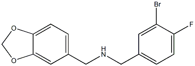 (2H-1,3-benzodioxol-5-ylmethyl)[(3-bromo-4-fluorophenyl)methyl]amine 结构式