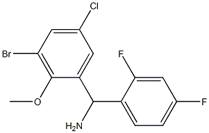 (3-bromo-5-chloro-2-methoxyphenyl)(2,4-difluorophenyl)methanamine,,结构式