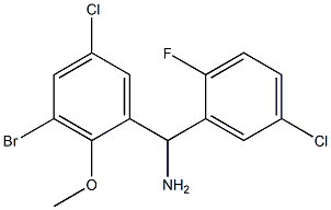 (3-bromo-5-chloro-2-methoxyphenyl)(5-chloro-2-fluorophenyl)methanamine 化学構造式
