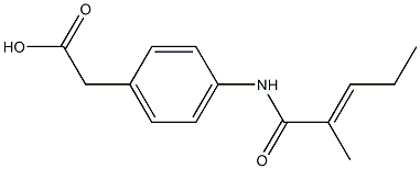(4-{[(2E)-2-methylpent-2-enoyl]amino}phenyl)acetic acid Struktur