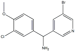 (5-bromopyridin-3-yl)(3-chloro-4-methoxyphenyl)methanamine,,结构式