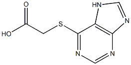 (7H-purin-6-ylthio)acetic acid,,结构式