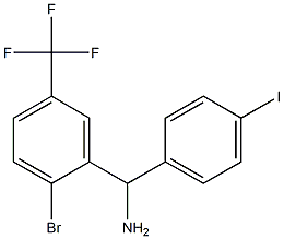 [2-bromo-5-(trifluoromethyl)phenyl](4-iodophenyl)methanamine Structure