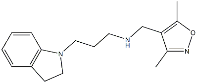 [3-(2,3-dihydro-1H-indol-1-yl)propyl][(3,5-dimethyl-1,2-oxazol-4-yl)methyl]amine 结构式