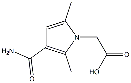 [3-(aminocarbonyl)-2,5-dimethyl-1H-pyrrol-1-yl]acetic acid 结构式