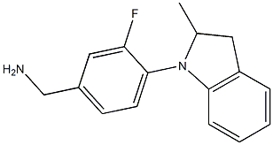 [3-fluoro-4-(2-methyl-2,3-dihydro-1H-indol-1-yl)phenyl]methanamine Structure