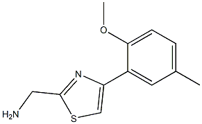 [4-(2-methoxy-5-methylphenyl)-1,3-thiazol-2-yl]methanamine,,结构式