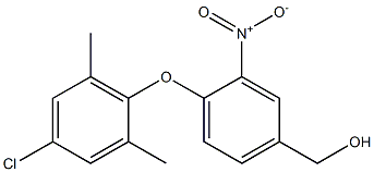 [4-(4-chloro-2,6-dimethylphenoxy)-3-nitrophenyl]methanol,,结构式
