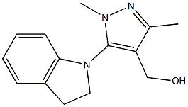 [5-(2,3-dihydro-1H-indol-1-yl)-1,3-dimethyl-1H-pyrazol-4-yl]methanol Structure