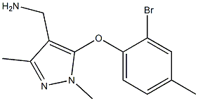 [5-(2-bromo-4-methylphenoxy)-1,3-dimethyl-1H-pyrazol-4-yl]methanamine,,结构式
