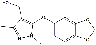 [5-(2H-1,3-benzodioxol-5-yloxy)-1,3-dimethyl-1H-pyrazol-4-yl]methanol 结构式