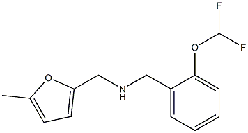 {[2-(difluoromethoxy)phenyl]methyl}[(5-methylfuran-2-yl)methyl]amine,,结构式