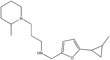 {[5-(2-methylcyclopropyl)furan-2-yl]methyl}[3-(2-methylpiperidin-1-yl)propyl]amine 化学構造式