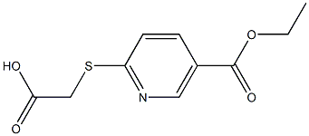 {[5-(ethoxycarbonyl)pyridin-2-yl]thio}acetic acid 化学構造式