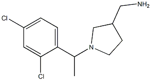 {1-[1-(2,4-dichlorophenyl)ethyl]pyrrolidin-3-yl}methanamine 化学構造式