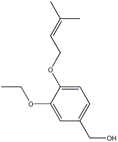 {3-ethoxy-4-[(3-methylbut-2-en-1-yl)oxy]phenyl}methanol,,结构式