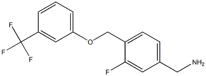 {3-fluoro-4-[3-(trifluoromethyl)phenoxymethyl]phenyl}methanamine 结构式