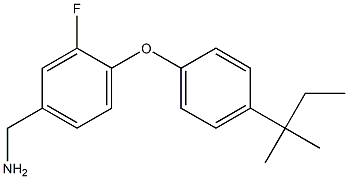 {3-fluoro-4-[4-(2-methylbutan-2-yl)phenoxy]phenyl}methanamine 结构式