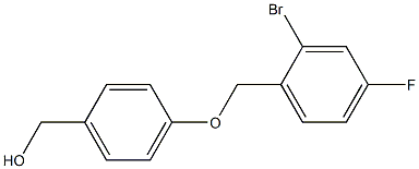 {4-[(2-bromo-4-fluorophenyl)methoxy]phenyl}methanol Structure