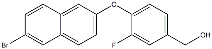 {4-[(6-bromonaphthalen-2-yl)oxy]-3-fluorophenyl}methanol,,结构式