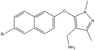 {5-[(6-bromonaphthalen-2-yl)oxy]-1,3-dimethyl-1H-pyrazol-4-yl}methanamine Structure