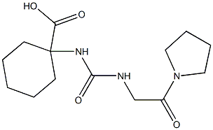 1-({[(2-oxo-2-pyrrolidin-1-ylethyl)amino]carbonyl}amino)cyclohexanecarboxylic acid Struktur