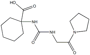 1-({[(2-oxo-2-pyrrolidin-1-ylethyl)amino]carbonyl}amino)cyclohexanecarboxylic acid 结构式