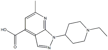 1-(1-ethylpiperidin-4-yl)-6-methyl-1H-pyrazolo[3,4-b]pyridine-4-carboxylic acid Structure