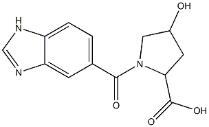 1-(1H-benzimidazol-5-ylcarbonyl)-4-hydroxypyrrolidine-2-carboxylic acid Structure