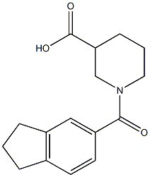 1-(2,3-dihydro-1H-inden-5-ylcarbonyl)piperidine-3-carboxylic acid Structure