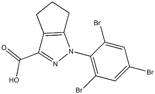 1-(2,4,6-tribromophenyl)-1H,4H,5H,6H-cyclopenta[c]pyrazole-3-carboxylic acid,,结构式
